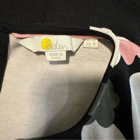 Boden Seam Detail Ponte Shift Dress Black Flora Bloom Size US 8 - Picture 4 of 6